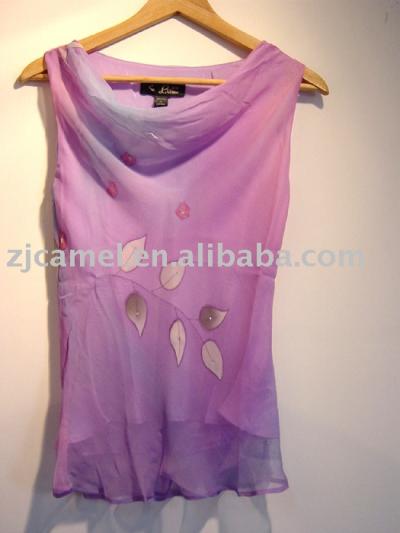 LADIES` hand-paiting silk blouse (LADIES` hand-paiting silk blouse)