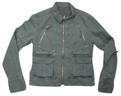 Ladies` Cotton Twill Jacket with Embroidery on the Back