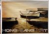 Oil paintings: Seascape,boats,harbor