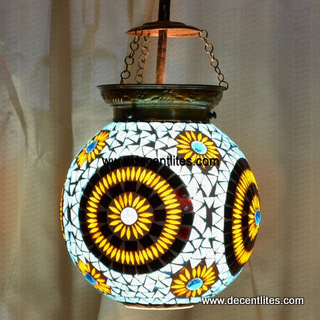 GLASS MOSAIC HANGING LAMP ()