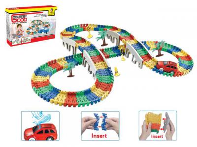 DIY toys of building blocks toys railway toys with 1 electronic car (DIY игрушки строительных блоков игрушек железнодорожных игрушки с 1 электрический автомобиль)