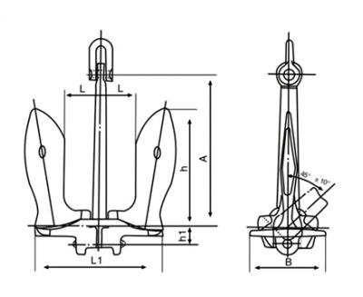 Ship anchor-U. S. A. STOCKLESS ANCHOR ()