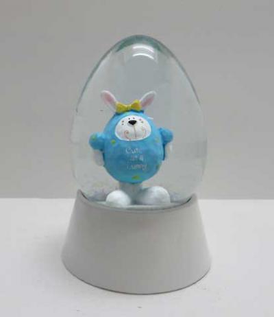 Cartoon Bunny Polyresin 100mm Easter Waterglobe With Single Color Base
