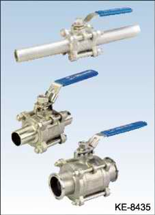 3-PC TYPE BALL VALVES, BUTT-WELD ENDS AND CLAMP ENDS