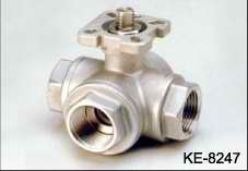 3-WAY TYPE BALL VALVES, SCREWED ENDS