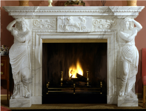 marble fireplace (cheminée en marbre)