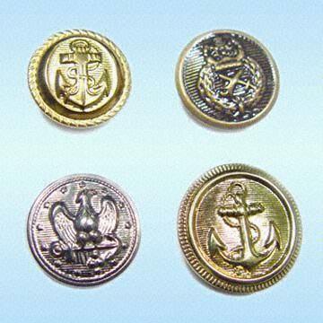 Quality Metal Buttons Made of Brass or Zinc Alloy, Good Garment Accessories