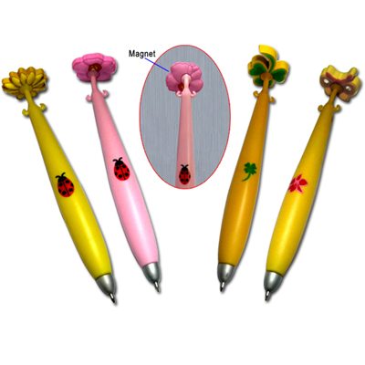 SOFT PVC BALL-POINT PEN WITH MAGNET
