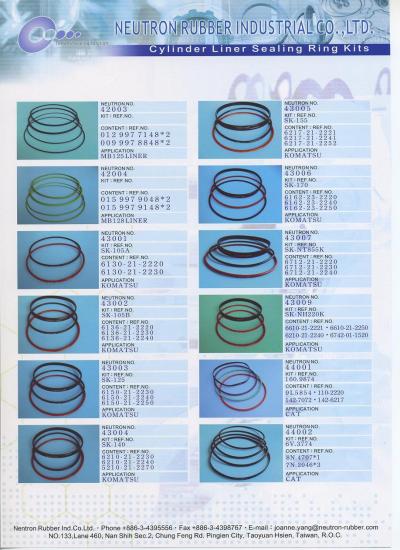 Cylinder Liner Ring Kits for MB, KOMATSU, CAT (Cylinder Liner Ring Kits pour MB, KOMATSU, CAT)