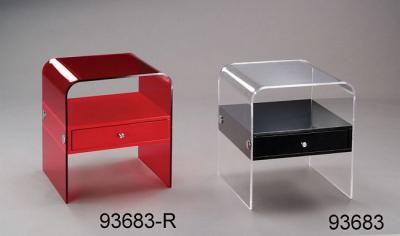 Acrylic end table with MDF drawer (Acryl Beistelltisch mit MDF-Schublade)