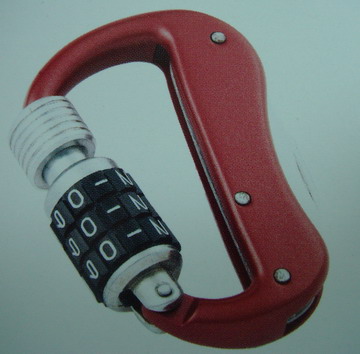 COMBINATION LOCK WITH CARABINER (SERRURE A COMBINAISON AVEC MOUSQUETON)