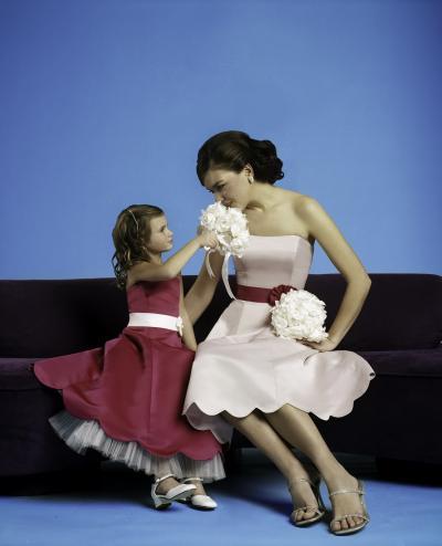 flower girl`s dress; bridesmaids