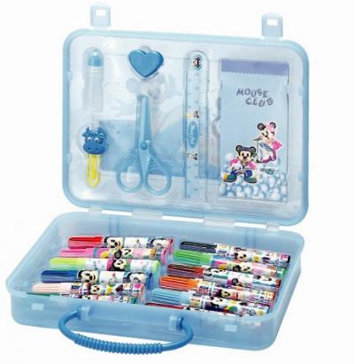 LARGE PP BOX COLOR PEN STATIONERY SET