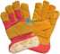 Warm Yellow Fur Lining Cow Split Leather Palm Gloves ()