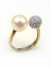 Gold Ring with Diamond & Fresh Water Pearl ()