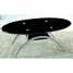 black oval glass coffee table
