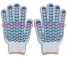 blue pvc dotted cotton gloves