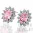 Shining Pink Zircon Plating Platinum Luxurious Earring (Shining Pink Zircon Plating Platinum Luxurious Earring)