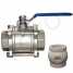 3-PC Threaded Ceramic Ball Valve with ISO 5211 Mounting Pad ()