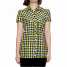 Long Vertical Stripes Short Sleeve Women's Cotton Plaid Poplin Shirt ()