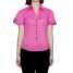 V-neck Stretch Stretch Women's Casual Poplin Shirt With Short Sleeves ()